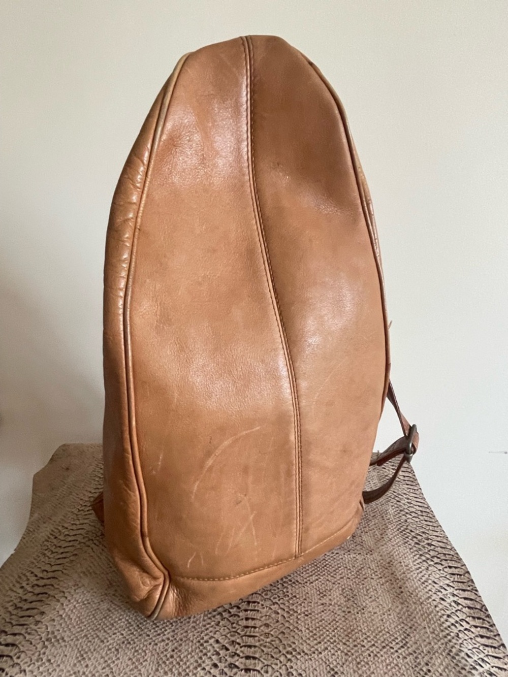 Classic Tan Leather Backpack